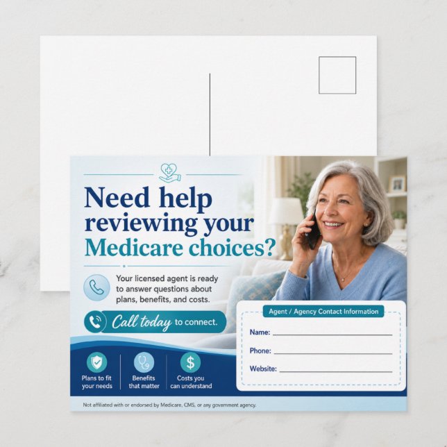 Medicare Coverage Checkup Postcard | Insurance Age (Front/Back)