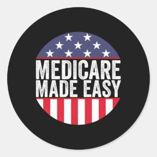 Medicare Made Easy Insurance Agent Broker Sales Ma Classic Round Sticker