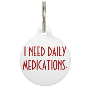 Medication Alert Dog Tag