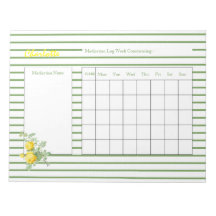 Medication Log Sheets Personalised