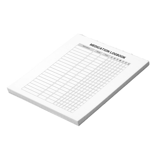 Medication Logbook Notepad (Rotated)