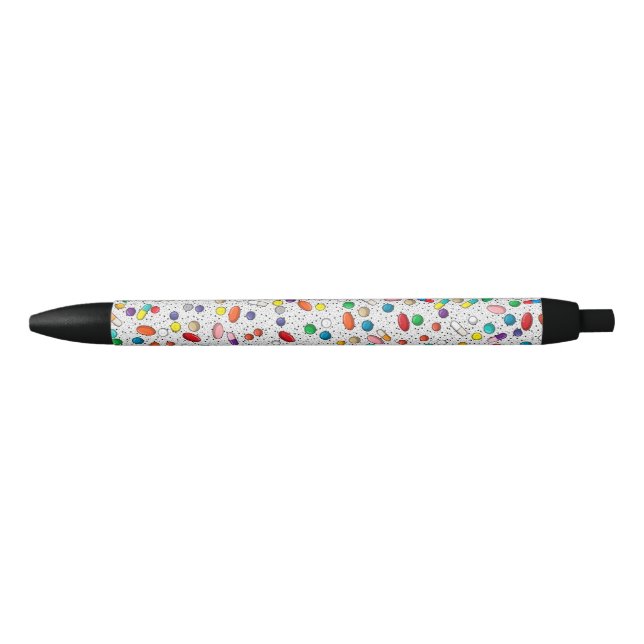 Medication Nurse Pharmacy Doctor Pill Design Black Ink Pen (Front)
