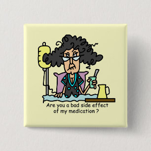 Medication Side Effect Dark Hair 15 Cm Square Badge