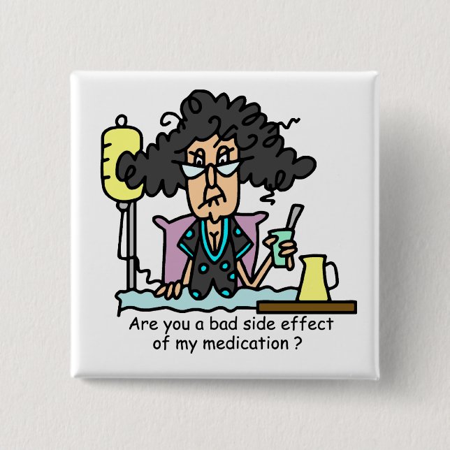 Medication Side Effect Dark Hair 15 Cm Square Badge (Front)