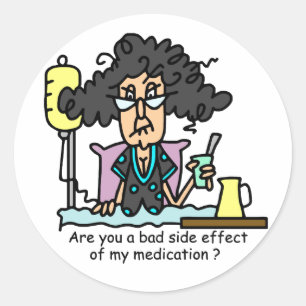 Medication Side Effect Dark Hair Classic Round Sticker