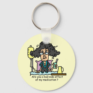 Medication Side Effect Dark Hair Key Ring