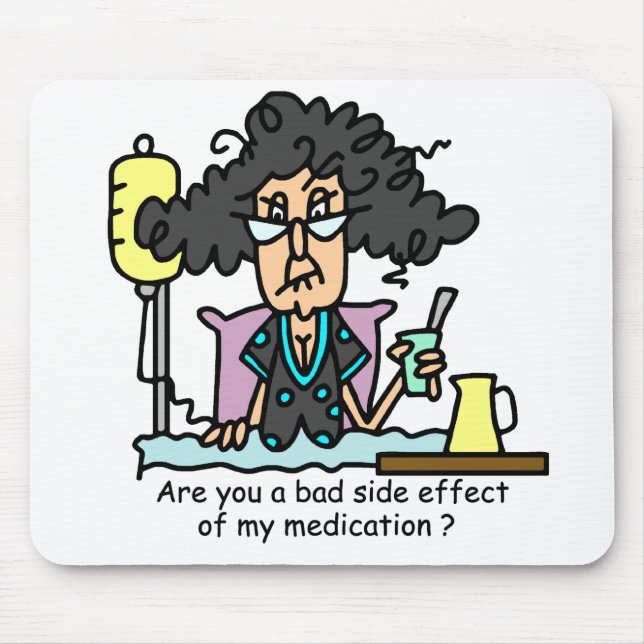Medication Side Effect Dark Hair Mouse Mat (Front)