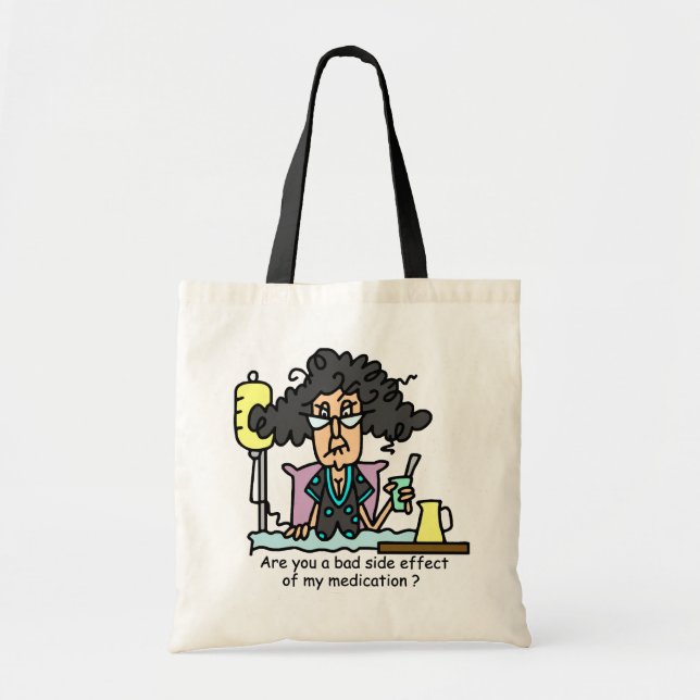 Medication Side Effect Dark Hair Tote Bag (Front)