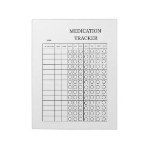 Medication Tracker Log Book Notepad