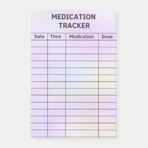 Medication Tracker Medical Checklist Post-It Notes