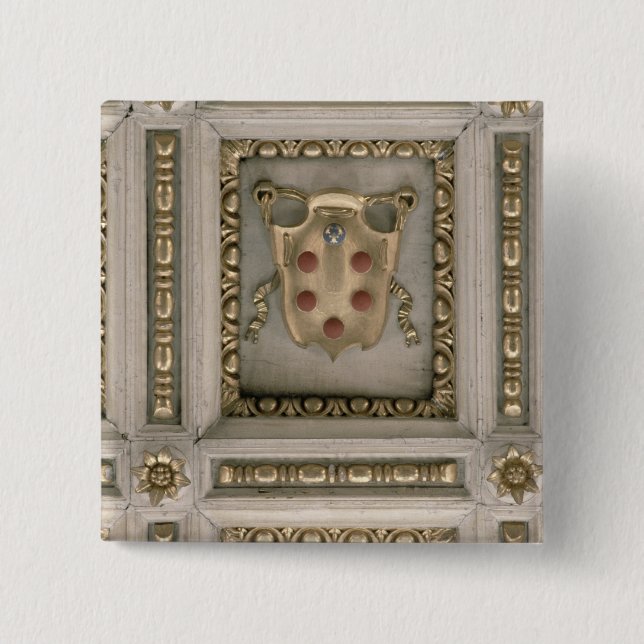 Medici coat of arms, from the soffit of the church 15 cm square badge (Front)