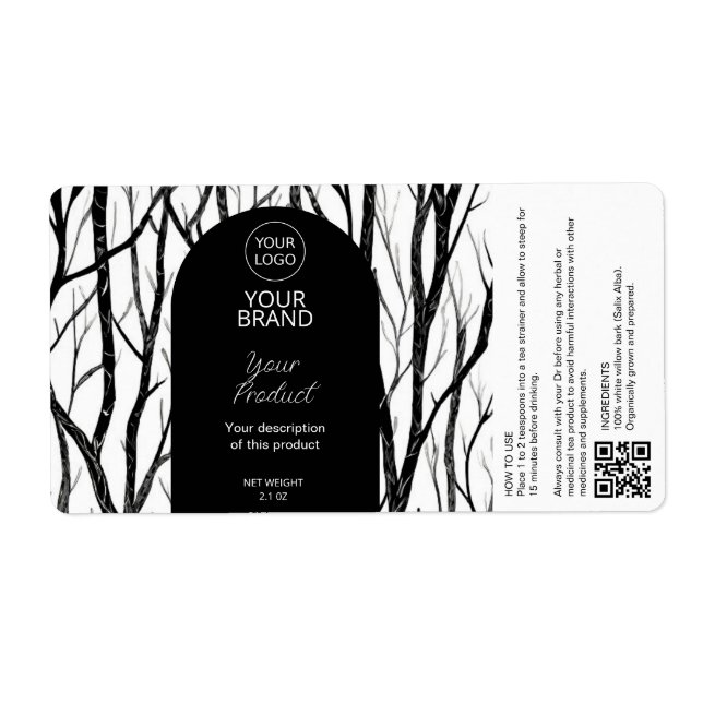 Medicinal Herbal Tea Labels (Front)