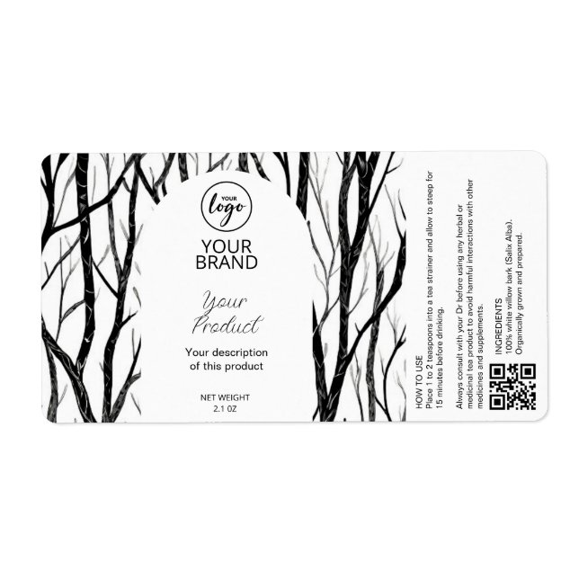 Medicinal Herbal Tea Labels (Front)