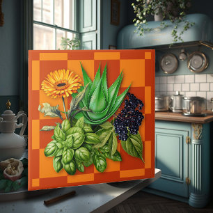 Medicinal Herbs Kitchen Accent Tile