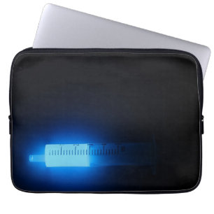 Medicine, blue luminescence. laptop sleeve