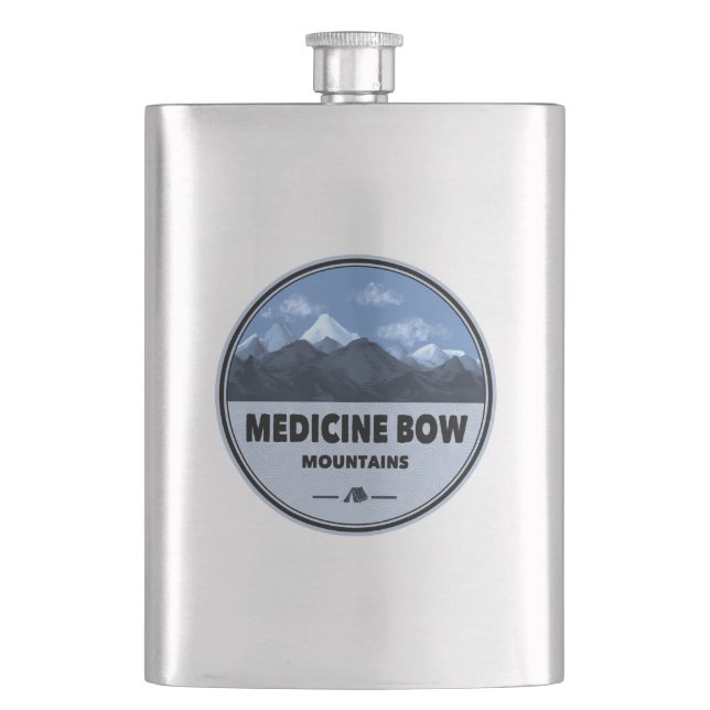 Medicine Bow Mountains Colorado Wyoming Camping Hip Flask (Front)