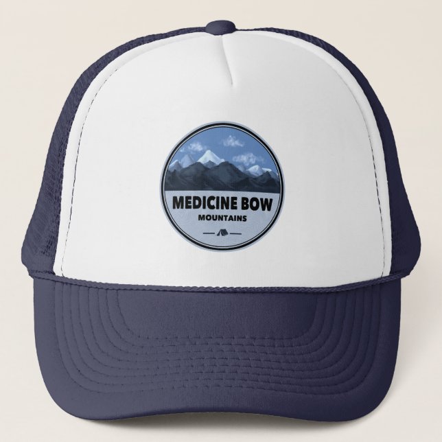 Medicine Bow Mountains Colorado Wyoming Camping Trucker Hat (Front)