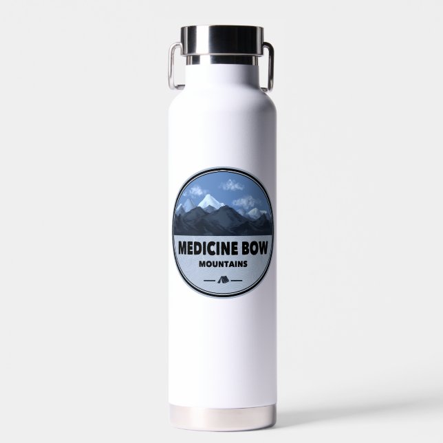 Medicine Bow Mountains Colorado Wyoming Camping Water Bottle (Front)