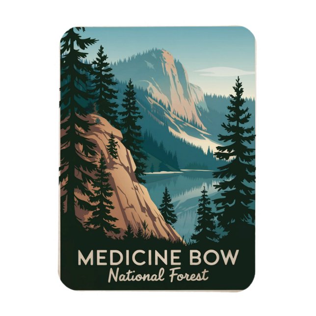 Medicine Bow National Forest Vintage Magnet (Vertical)