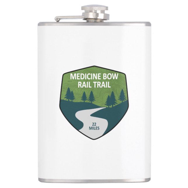 Medicine Bow Rail Trail Hip Flask (Front)