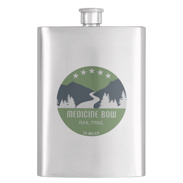 Medicine Bow Rail Trail Hip Flask (Front)