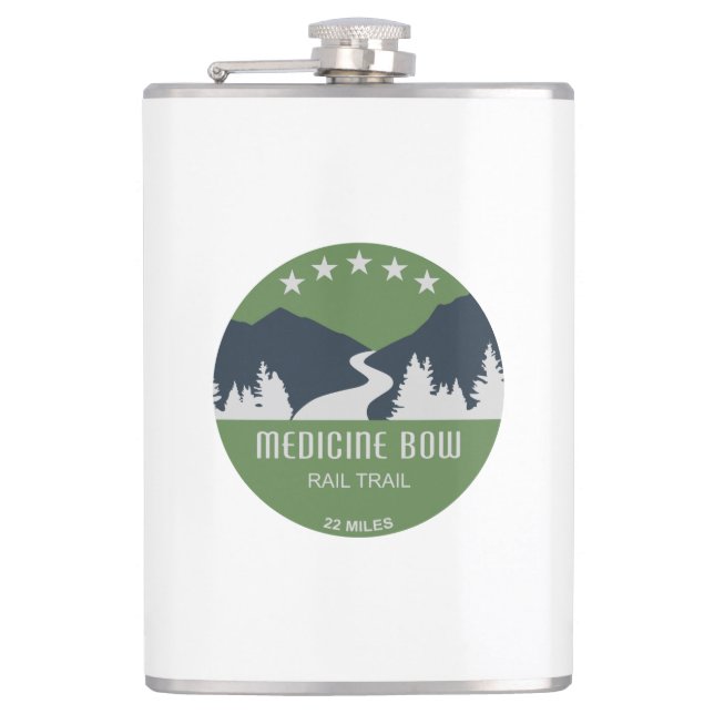 Medicine Bow Rail Trail Hip Flask (Front)