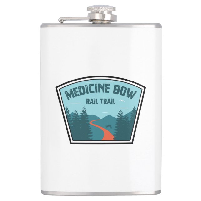 Medicine Bow Rail Trail Hip Flask (Front)