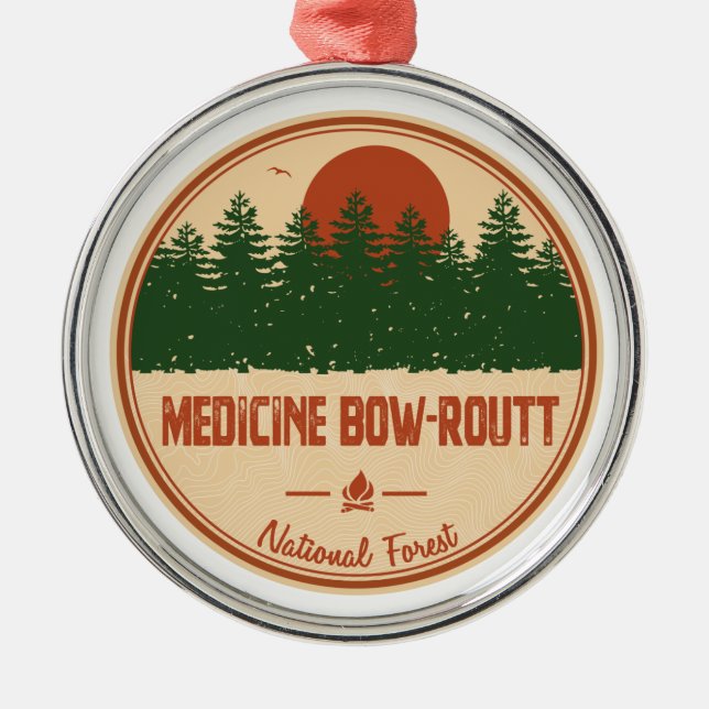 Medicine Bow-Routt National Forest Metal Tree Decoration (Front)