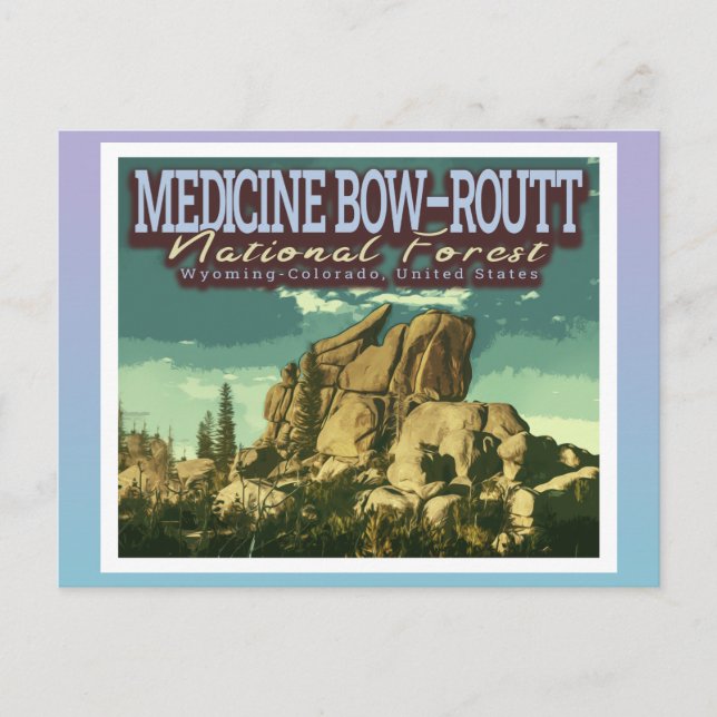 MEDICINE BOW - ROUTT - WYOMING - COLORADO USA POSTCARD (Front)