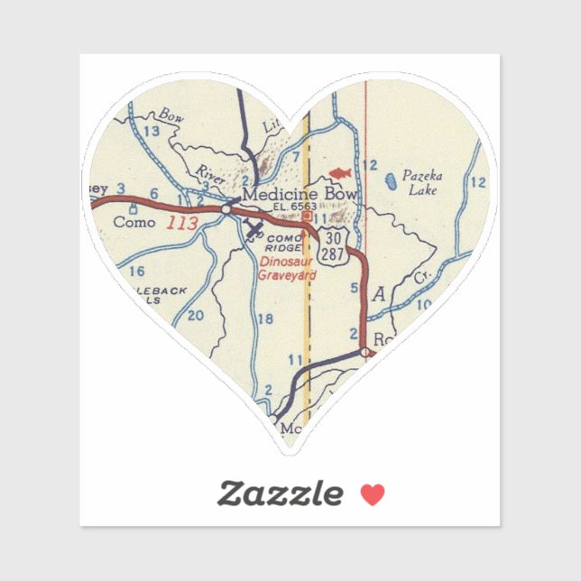 Medicine Bow Wyoming Vintage Map (Sheet)