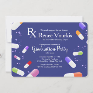 Medicine Capsules Graduation Party Invitation