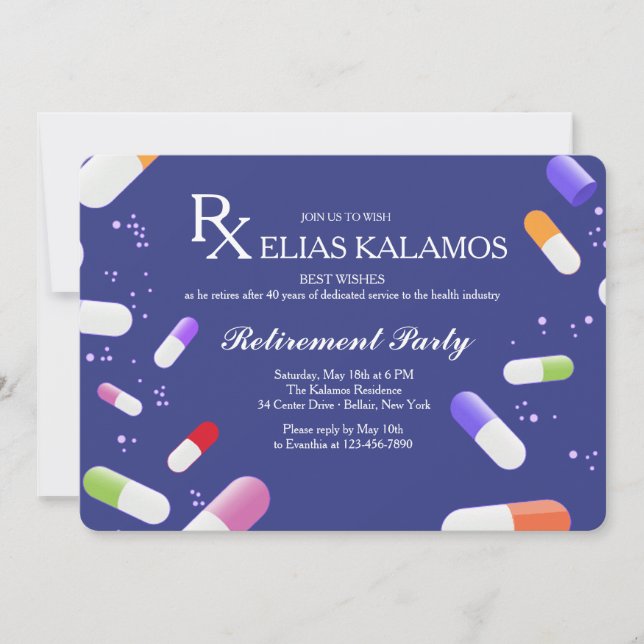 Medicine Capsules Retirement Party Invitation (Front)
