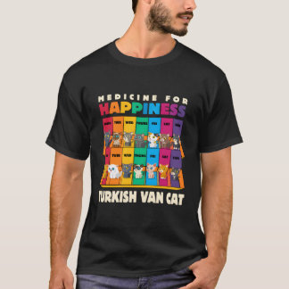 Medicine For Hapess Turkish Van Cat Swimming Cat T-Shirt