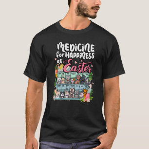 Medicine For Happiness At Easter Clowder of Cats H T-Shirt
