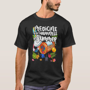 Medicine For Happiness At Summer Cat Gummies Eater T-Shirt