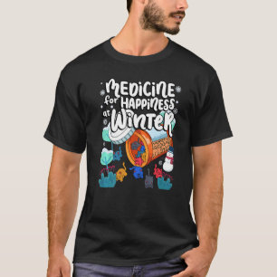Medicine For Happiness At Winter Cat Gummies Eater T-Shirt
