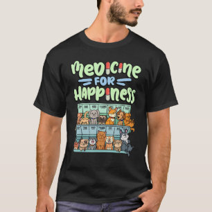 medicine for happiness pill box animals dog breeds T-Shirt