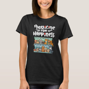 medicine for happiness pill box animals dog breeds T-Shirt