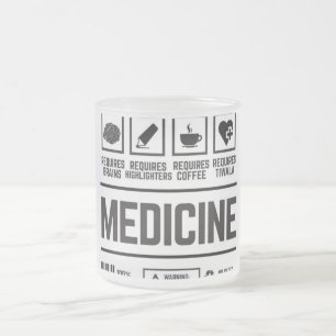 medicine frosted glass coffee mug