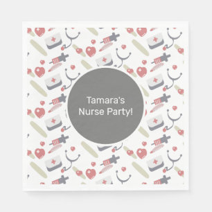 Medicine Graduation Party Nurse Practioner Pattern Napkin