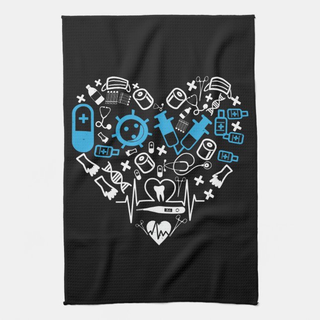Medicine - Heart From Medicine Equipment Tea Towel (Vertical)