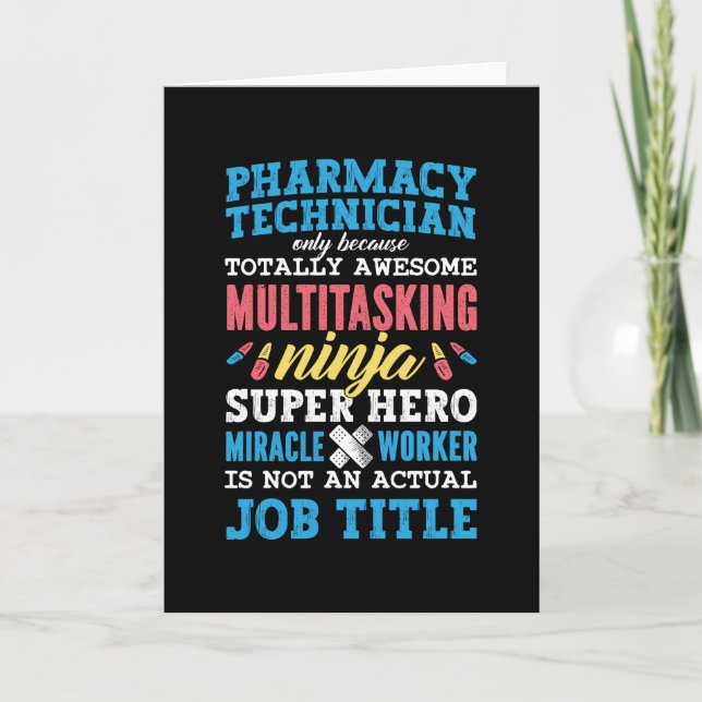 Medicine Hero Pharmacy Technician Tech Pharmacist Card (Front)
