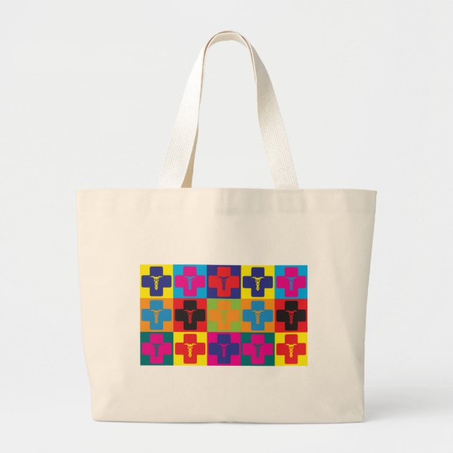 Medicine Pop Art Large Tote Bag (Front)