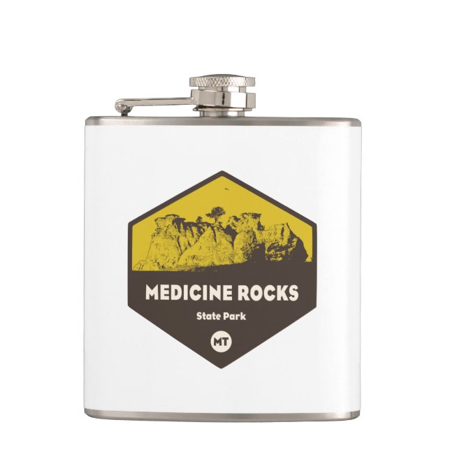 Medicine Rocks State Park Montana Hip Flask (Front)