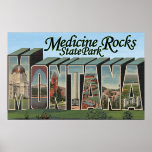Medicine Rocks State Park, Montana Poster