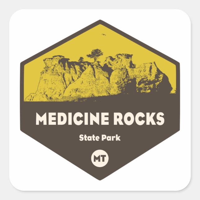 Medicine Rocks State Park Montana Square Sticker (Front)