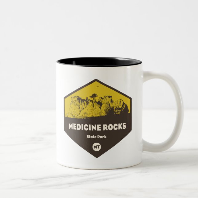 Medicine Rocks State Park Montana Two-Tone Coffee Mug (Right)