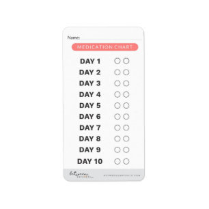 Medicine Tracker Labels - Small