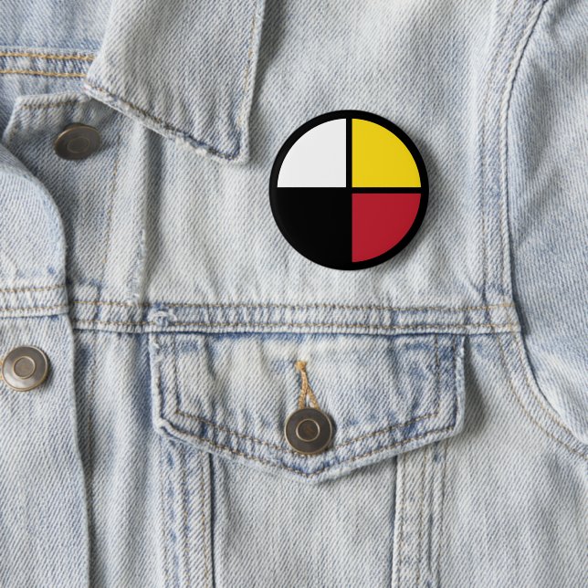 medicine wheel 6 cm round badge (In Situ)