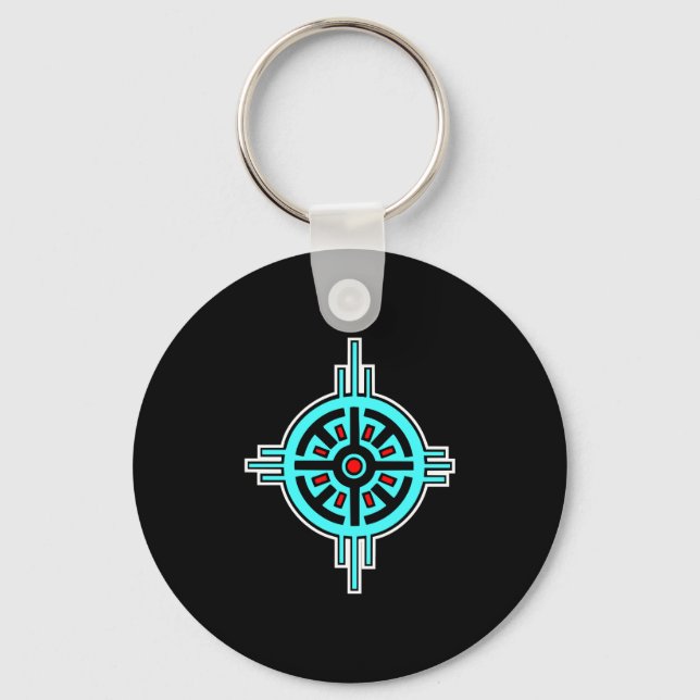 Medicine Wheel-Black Key Ring (Front)